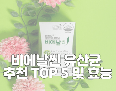 비에날씬 유산균 추천 TOP 5 및 효능 부작용