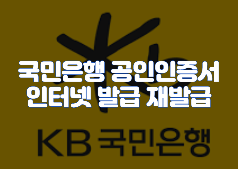 국민은행 공인인증서 인터넷 발급 재발급