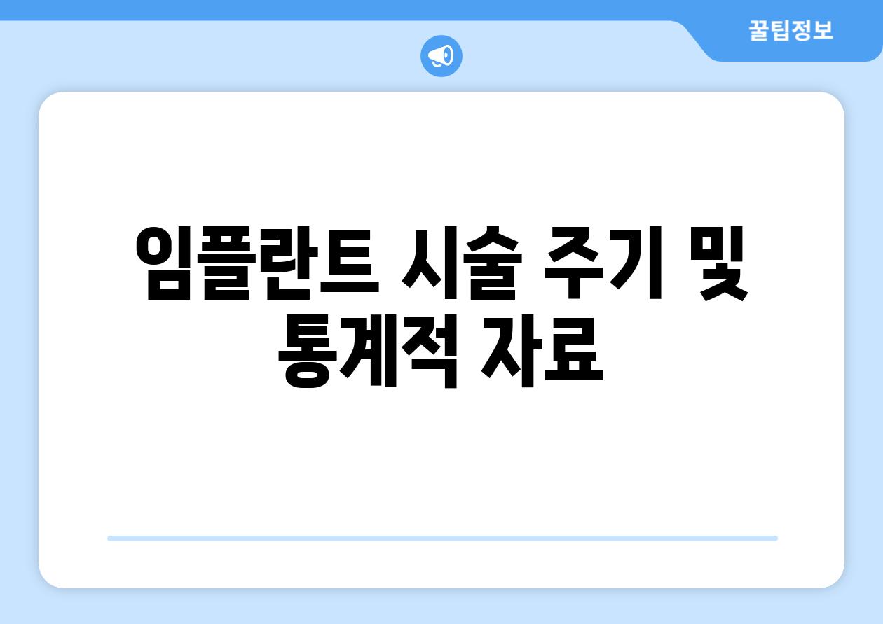 임플란트 시술 주기 및 통계적 자료