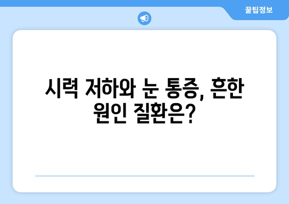 시력 저하와 눈 통증, 어떤 눈 질환이 원인일까요? | 눈 건강, 증상, 진단, 치료