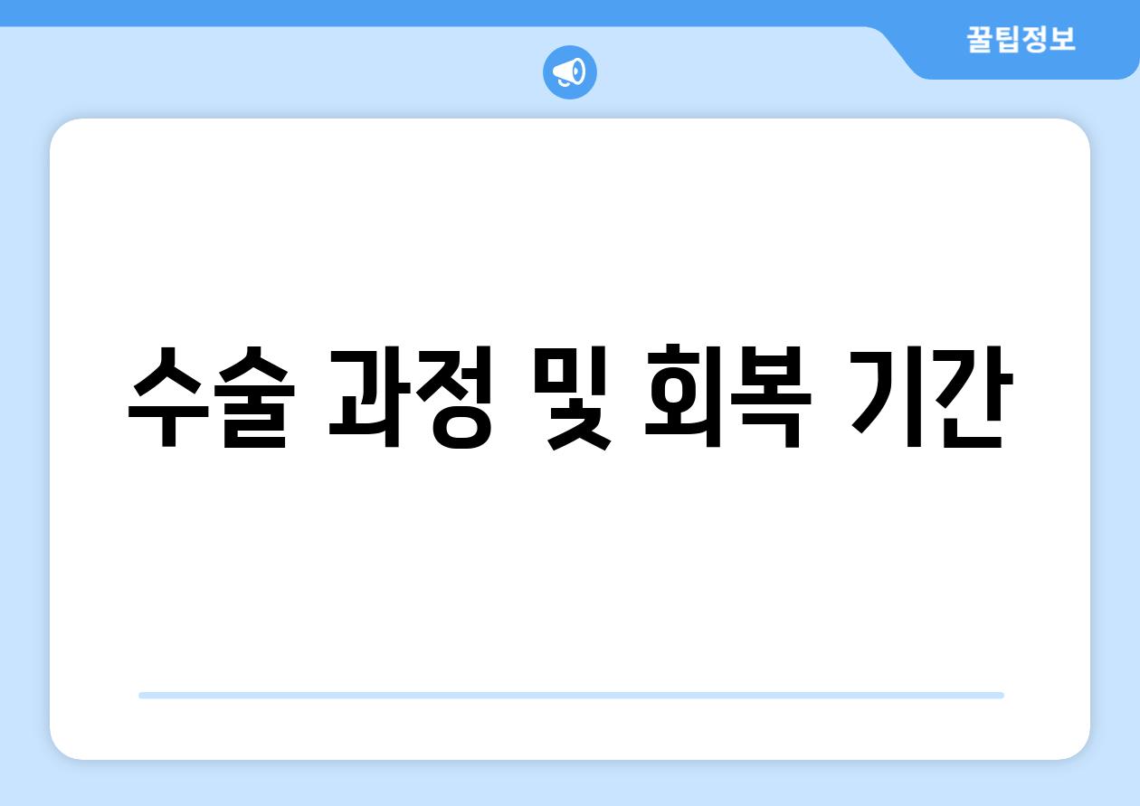 수술 과정 및 회복 기간