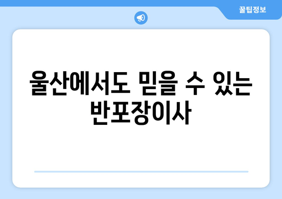 울산에서도 믿을 수 있는 반포장이사