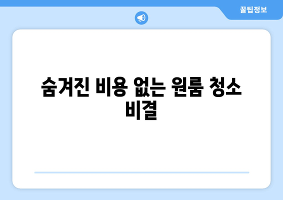 숨겨진 비용 없는 원룸 청소 비결