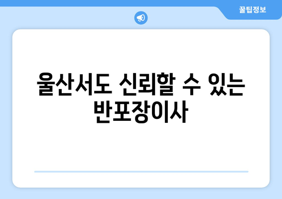 울산서도 신뢰할 수 있는 반포장이사