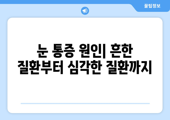 갑자기 눈이 아플 때 어떻게 해야 할까요? | 눈 통증 원인, 치료 병원 추천, 응급 처치