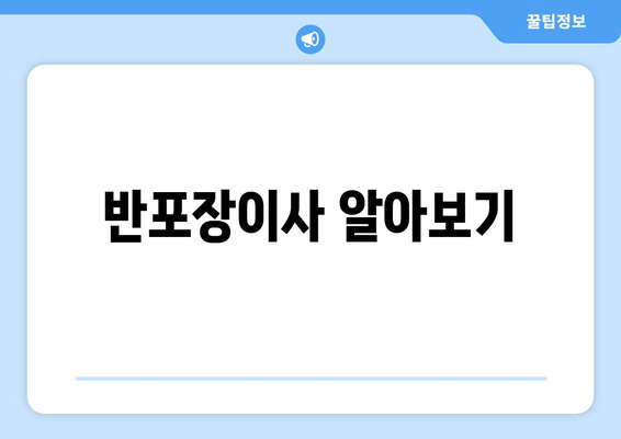 반포장이사 알아보기