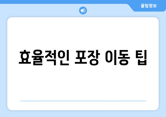 효율적인 포장 이동 팁