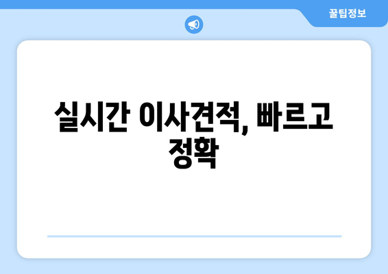 실시간 이사견적, 빠르고 정확