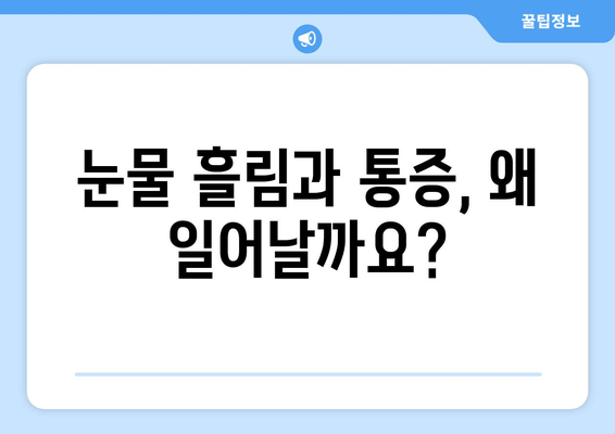 눈물 흘림과 통증, 그 원인과 관리 방법| 눈 건강 지키는 완벽 가이드 | 눈 건강, 안구 건조증, 눈 통증, 눈 관리