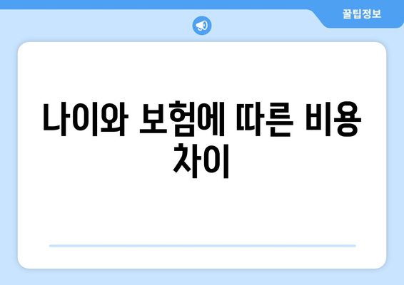 나이와 보험에 따른 비용 차이