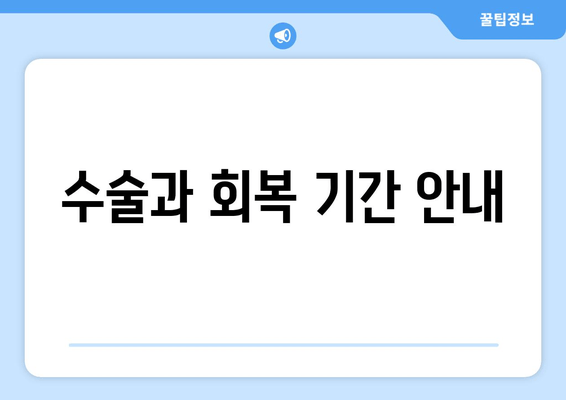 수술과 회복 기간 안내