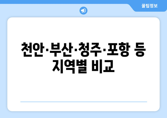 천안·부산·청주·포항 등 지역별 비교