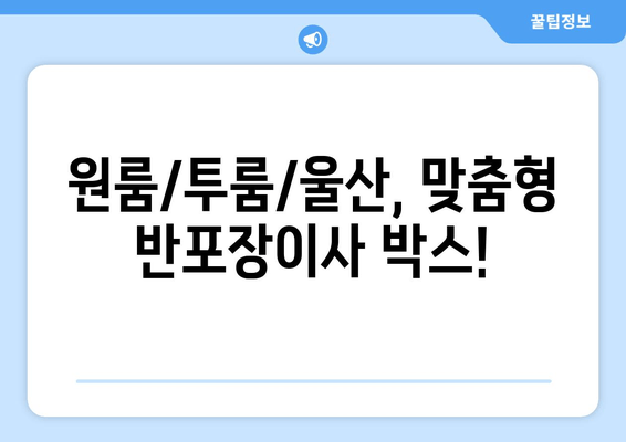 원룸/투룸/울산, 맞춤형 반포장이사 박스!