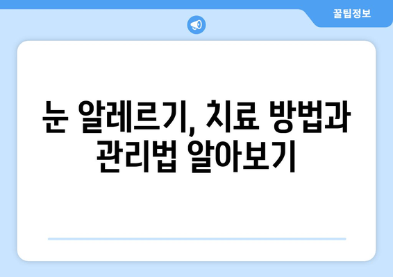 알레르기 검사 결과 눈 통증, 눈 부종이 나타났을 때 | 알레르기, 눈 질환, 증상, 치료, 관리