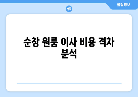 순창 원룸 이사 비용 격차 분석