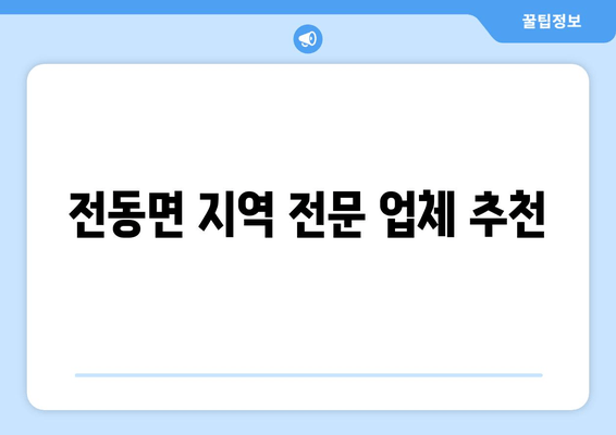 전동면 지역 전문 업체 추천