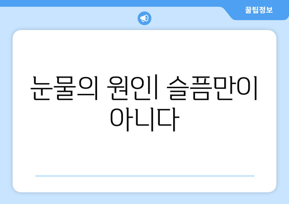 눈물과 통증, 왜 생길까요? 원인과 관리 방법 완벽 가이드 | 눈물, 통증, 원인, 관리, 치료, 해결책