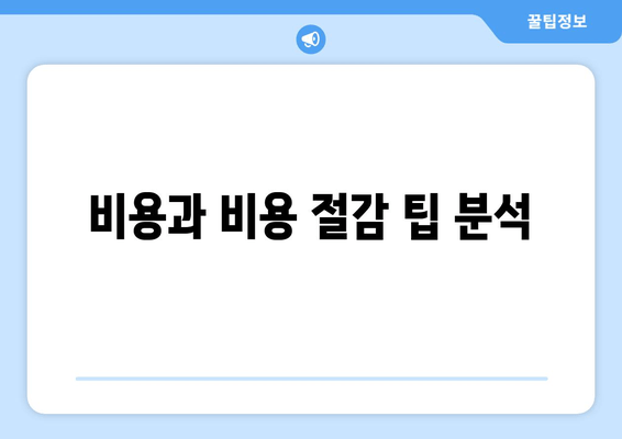 비용과 비용 절감 팁 분석