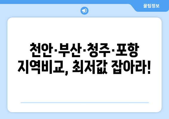 천안·부산·청주·포항 지역비교, 최저값 잡아라!