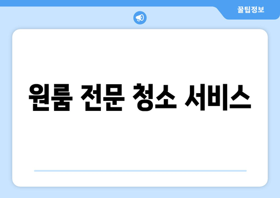 원룸 전문 청소 서비스