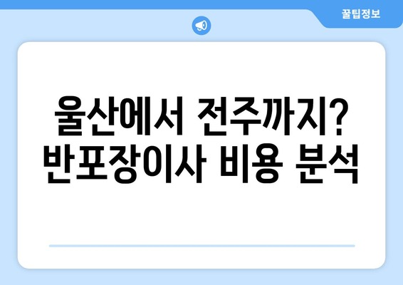 울산에서 전주까지? 반포장이사 비용 분석