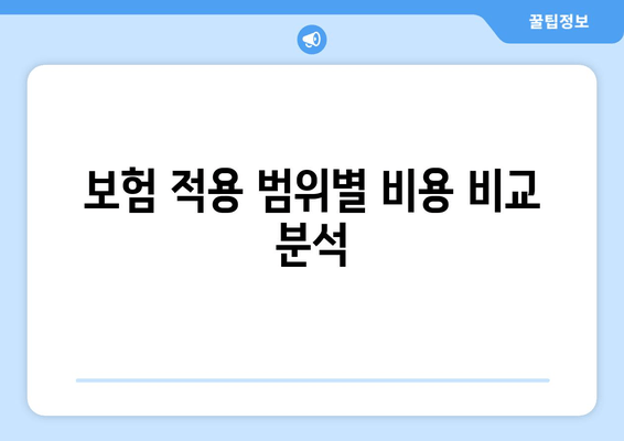 보험 적용 범위별 비용 비교 분석