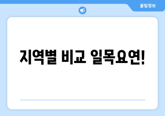 지역별 비교 일목요연!