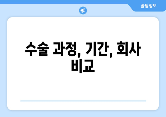 수술 과정, 기간, 회사 비교