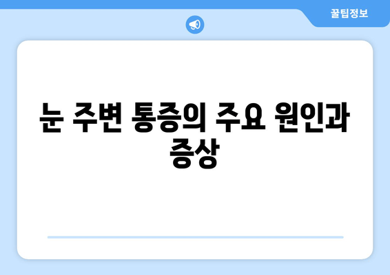 왼쪽/오른쪽 눈 주변 통증| 원인과 증상, 해결책 | 눈 통증, 눈 주변 통증, 눈 건강