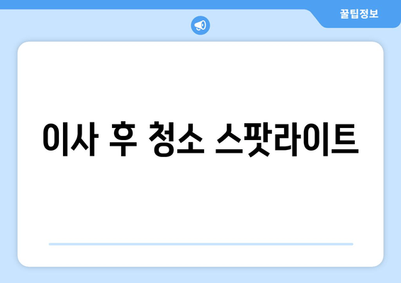 이사 후 청소 스팟라이트