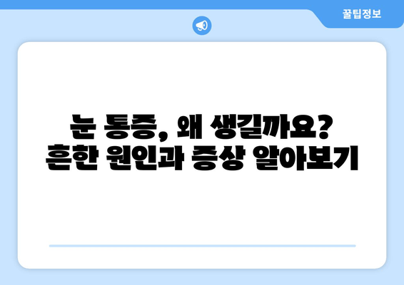 눈 통증의 원인과 개선 후기| 내 눈의 SOS 신호, 어떻게 해결할까요? | 눈 통증, 시력 개선, 안과 질환