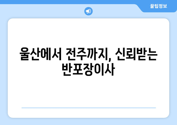 울산에서 전주까지, 신뢰받는 반포장이사