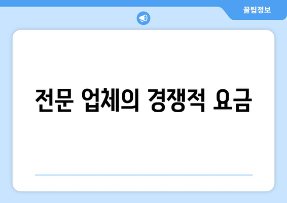 전문 업체의 경쟁적 요금