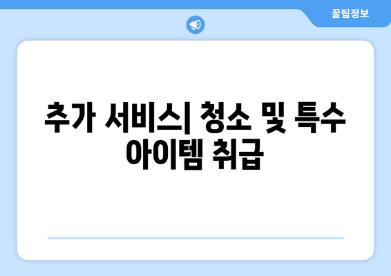 추가 서비스| 청소 및 특수 아이템 취급