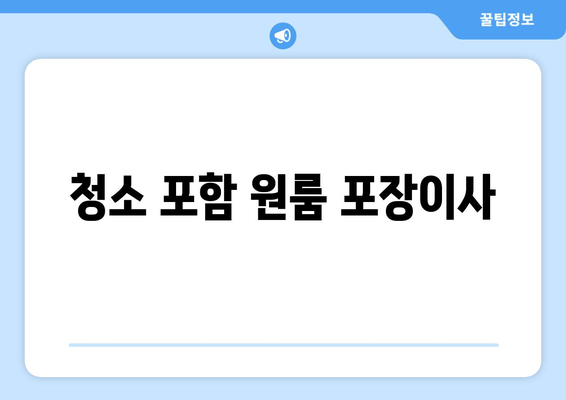 청소 포함 원룸 포장이사