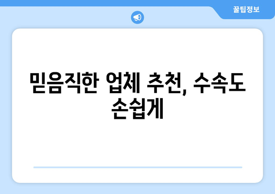 믿음직한 업체 추천, 수속도 손쉽게