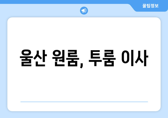 울산 원룸, 투룸 이사