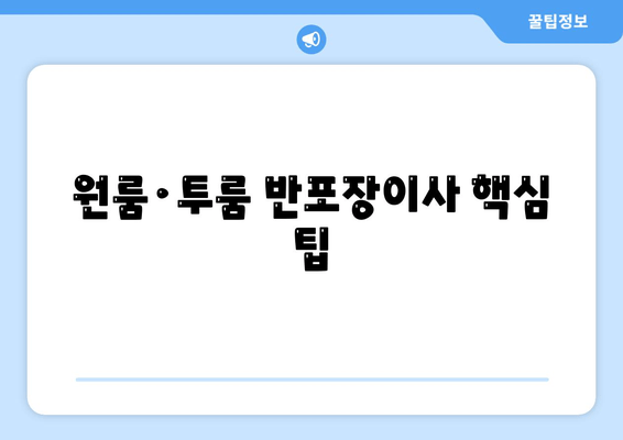 원룸·투룸 반포장이사 핵심 팁