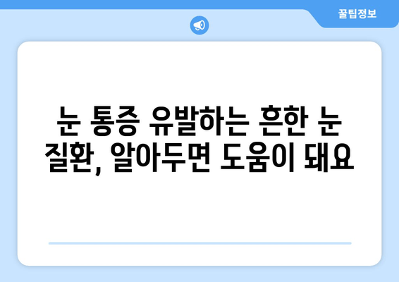 갑자기 눈이 아파요! 😭  눈 통증 원인과 해결책 7가지 | 눈 통증, 눈 질환, 응급처치