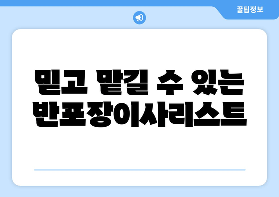 믿고 맡길 수 있는 반포장이사리스트