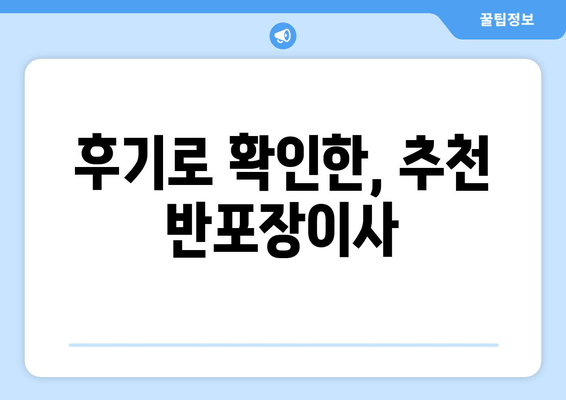 후기로 확인한, 추천 반포장이사