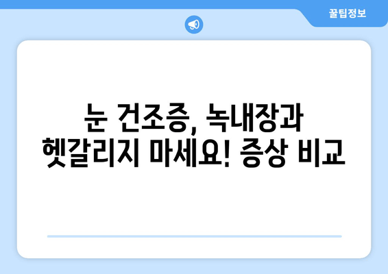 눈 통증, 녹내장이 아닌 건조함일 수도 있다? | 눈 통증 원인, 건조증 증상, 녹내장과의 차이점