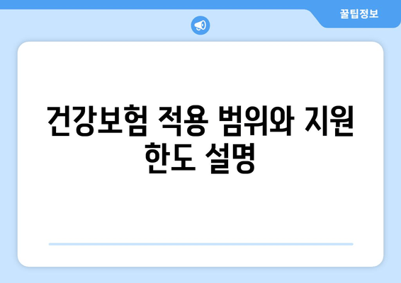 건강보험 적용 범위와 지원 한도 설명