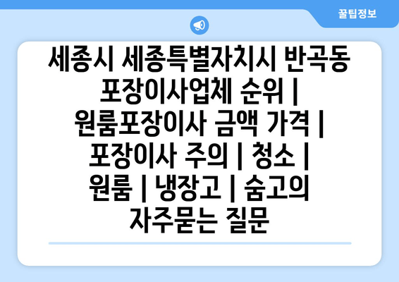 세종시 세종특별자치시 반곡동 포장이사업체 순위 | 원룸포장이사 금액 가격 | 포장이사 주의 | 청소 | 원룸 | 냉장고 | 숨고