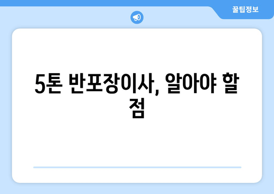 5톤 반포장이사, 알아야 할 점