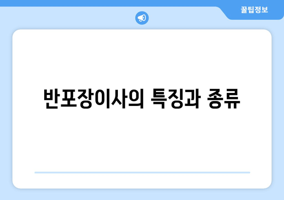 반포장이사의 특징과 종류