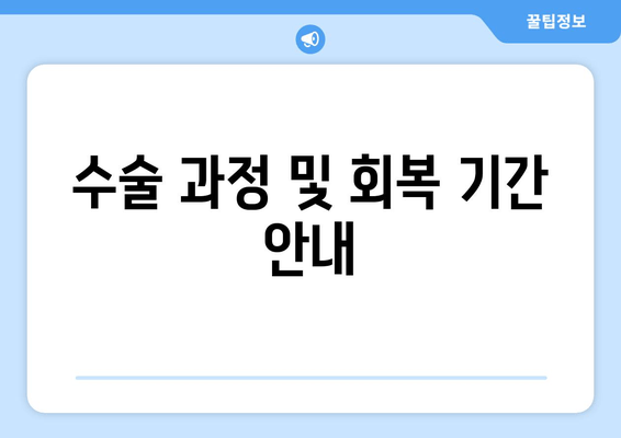 수술 과정 및 회복 기간 안내