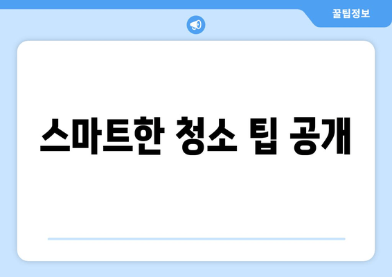 스마트한 청소 팁 공개