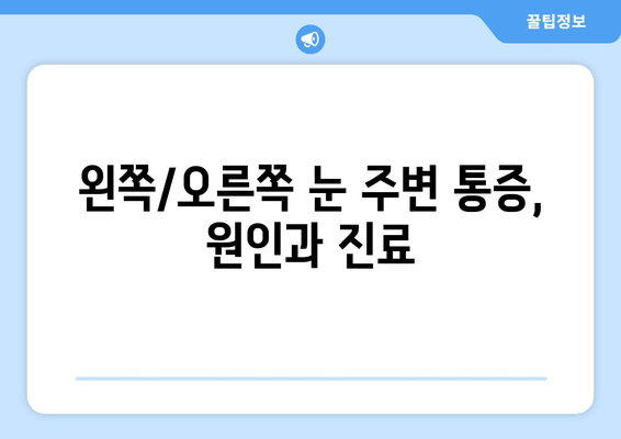 갑작스러운 눈 통증| 왼쪽/오른쪽 눈 주변 통증, 어떤 병원을 가야 할까요? | 눈 통증, 안과 전문의, 응급실, 진료