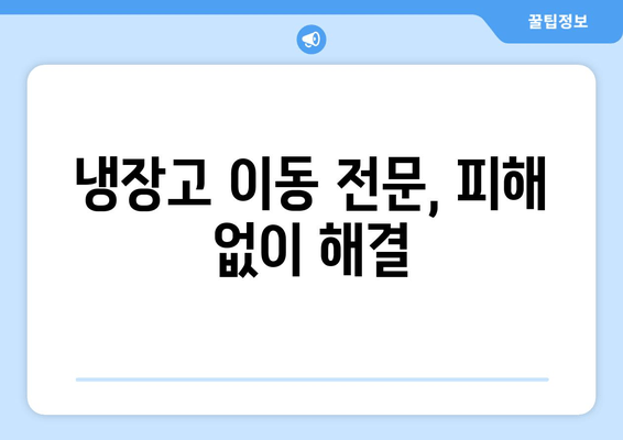 냉장고 이동 전문, 피해 없이 해결